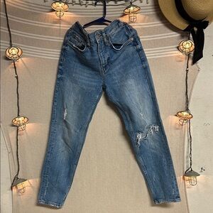 Zara Casual Blue Distressed Jeans